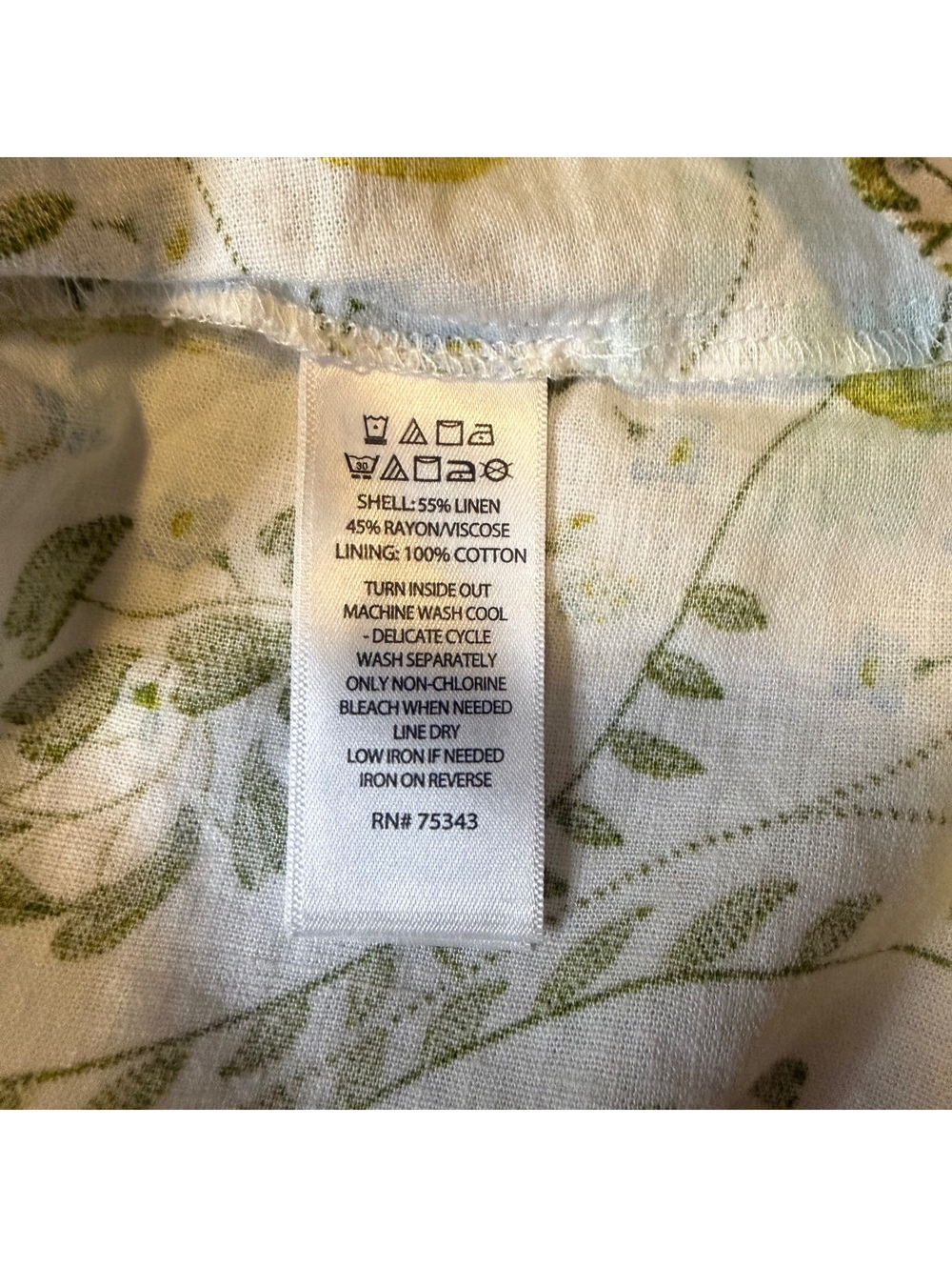 NWT Calypso St. Barth White & Green Floral Linen Summer Dress Size Medium - Picture 11 of 13